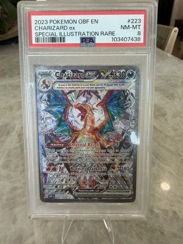 PSA 8 NM-MT Charizard ex 2023 Obsidian Flames 223/197 SIR Pokemon Card