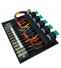 Race Car Fuse/Relay Panel Board 5 Circuits Color Coded wiring USA Made