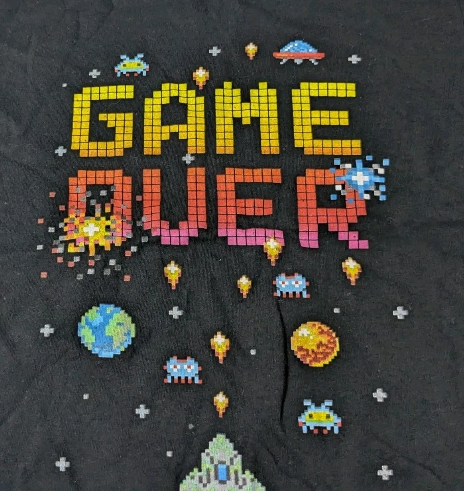 Ocean Current T Shirt Boy's XS Black Graphic Game Over Long Sleeve  - Image 4 of 4