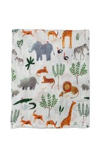Soft Muslin Baby Swaddle Blanket 47 x 47 for Newborns and Toddlers - Safari