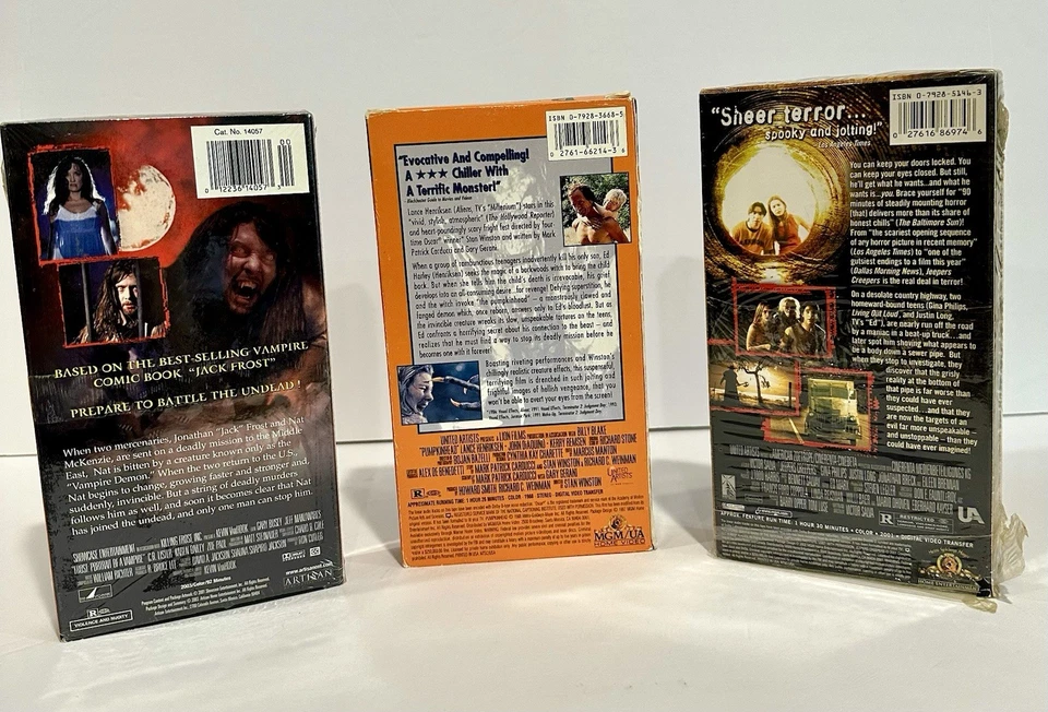 3  VHS Classic Horror Pumpkin Head, Frost, Jeepers Creepers - Image 2 of 4