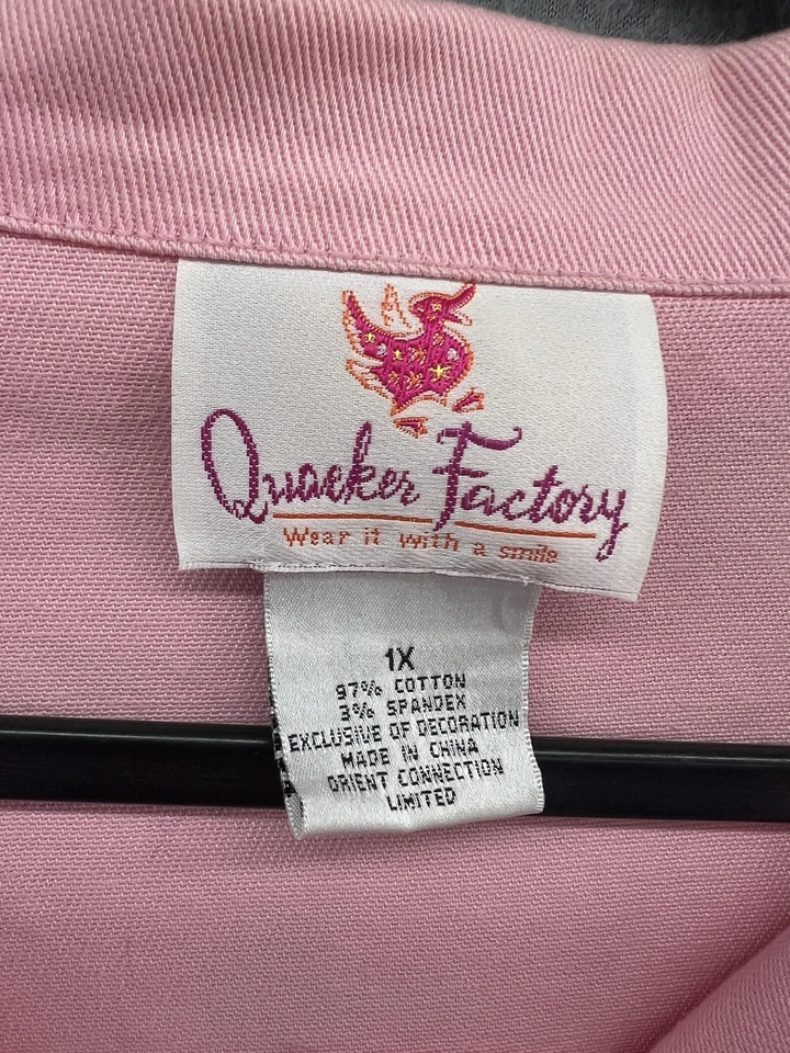 Quacker Factory Jacket Womens 1X Butterfly Embellished Jean Rhinestone Denim - Image 4 of 4