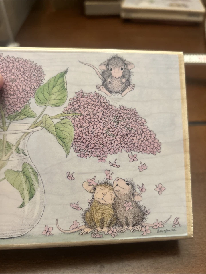 Sello de goma para ratones de casa FRAGANTE DUCHA lilas flores ratones Foto 3 de 4