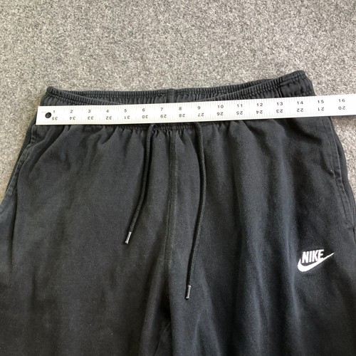 Nike Club Joggers Mens Large Black 100% Cotton Pockets Sweatpants Pants Knit - Picture 9 of 14