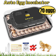 56/70 Egg Incubator for Hatching w/ Automatic Egg Turning Built-In LED Candler  