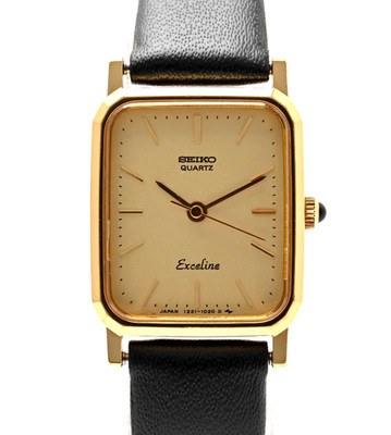 [NEAR MINT] SEIKO Exceline 1221-5720 18mm Quartz Vintage Gold Tone Damenuhr
