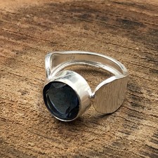 Valentines Sale Genuine London Blue Topaz Band Ring Jewelry 925 Sterling Silver