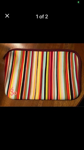 Neoprene Laptop Case. Striped Cute! Up To 17”. Built NY Brand