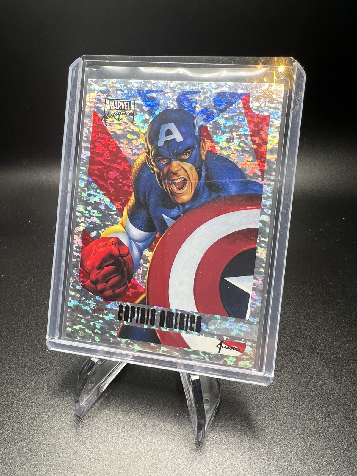 2016 Upper Deck Marvel Masterpieces Holofoil Speckle #30/99 Captain America