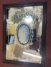 Vintage Pears Soap Advertising Mirror Speciality For Infants 12.5 X 9.5 In Frame