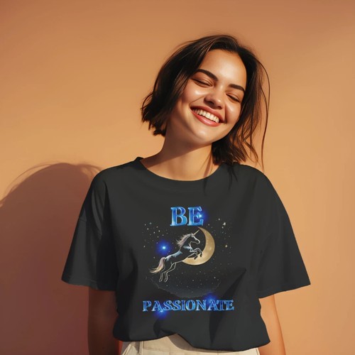 Rêveur Be Passionate Unicorn Graphic Tee Black House System T-Shirt Shirt Youth - Bild 2 von 3