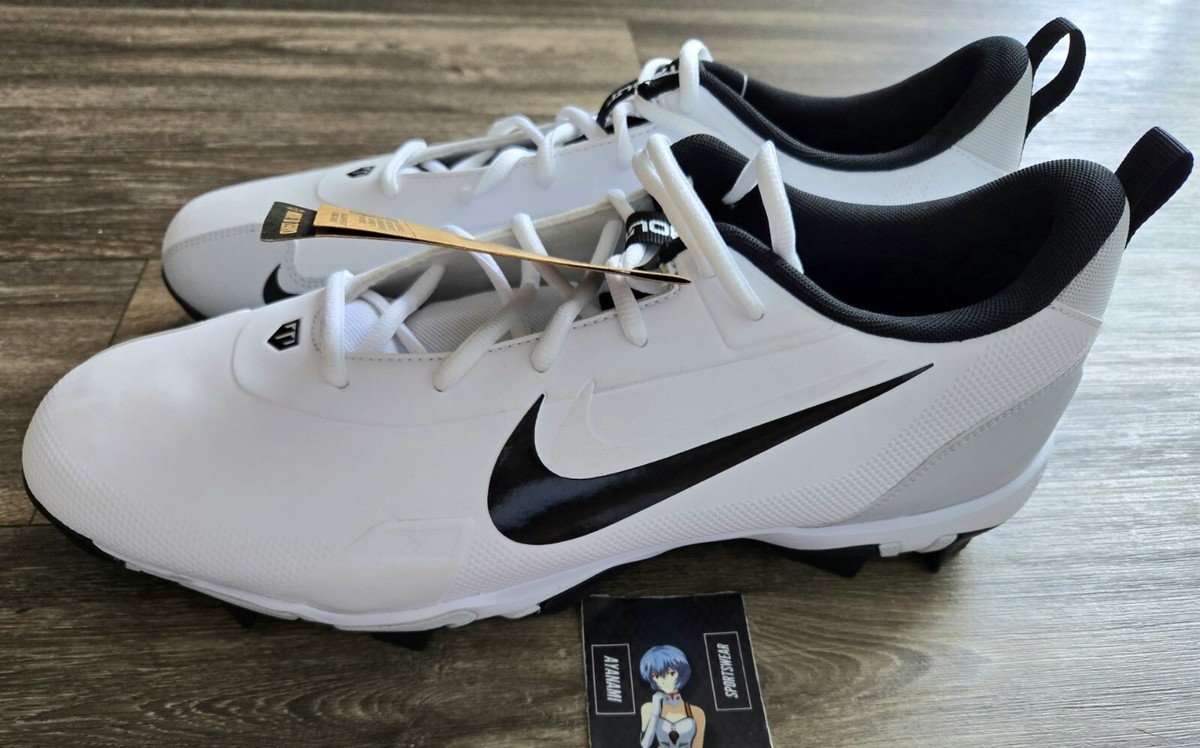 Nike Force Trout 9 Keystone White Black Baseball Cleats Men's Sz