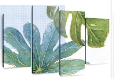 Elephant Stock Tropical Blush VII Wall Art Multi-Piece Canvas - 4 Piece Set