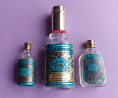3 Vintage Echt Kölnisch Wasser 4711 Original Eau de Cologne Flaschen
