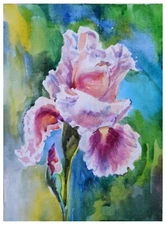 IRISES Flowers Painting ORIGINAL Watercolor Painting Irises Wall Art 9.25''/7''