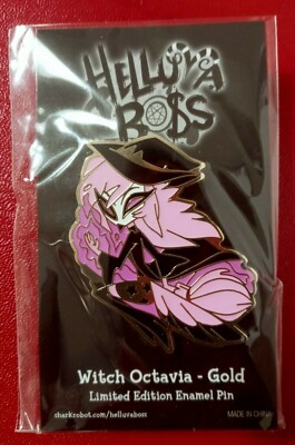 Octavia Helluva Boss 1in. Gold Bewitched Witch Pin Owl Demon New Halloween