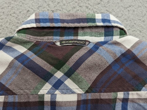 EX OFFICIO Shirt Men's Large Purple Plaid Flannel LS Outdoor Mid-weight - Picture 11 of 14