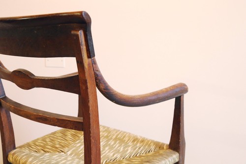 Antique Emilian armchair 1800 - 1840 elm wood biedermeier - Picture 19 of 24