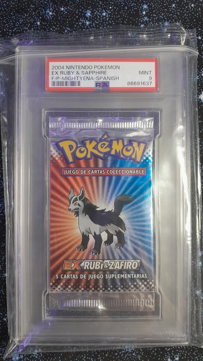 2004 pokemon EX ruby & sapphire F/P mightyena spanish foil pack
