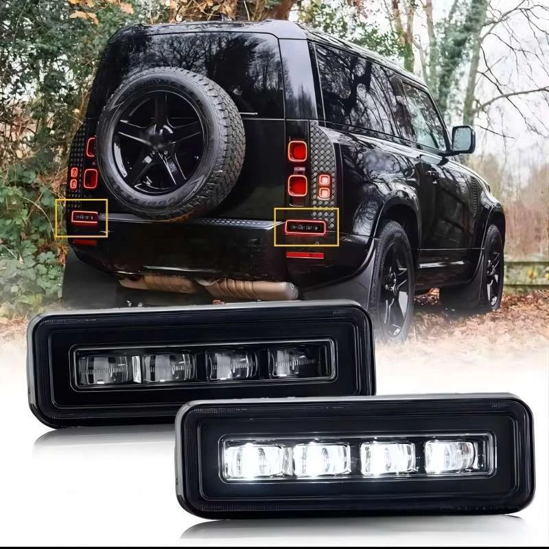 Smoked Rear Bumper Brake Reverse Light For Land Rover Defender 90 110 130 20-24