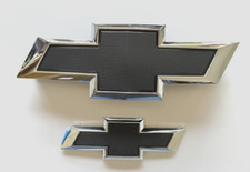 Fit 2015-2020 Chevrolet Tahoe Suburban Chrome Black Bowtie Emblems Front Rear