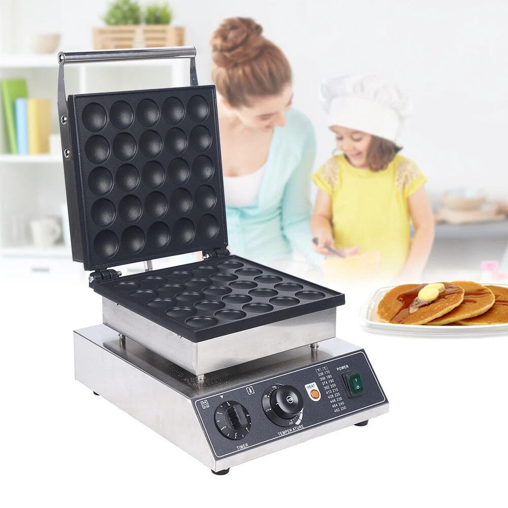 Mini Dutch Pancake Maker Poffertjes Machine for 25PCs Mini Round Pancakes