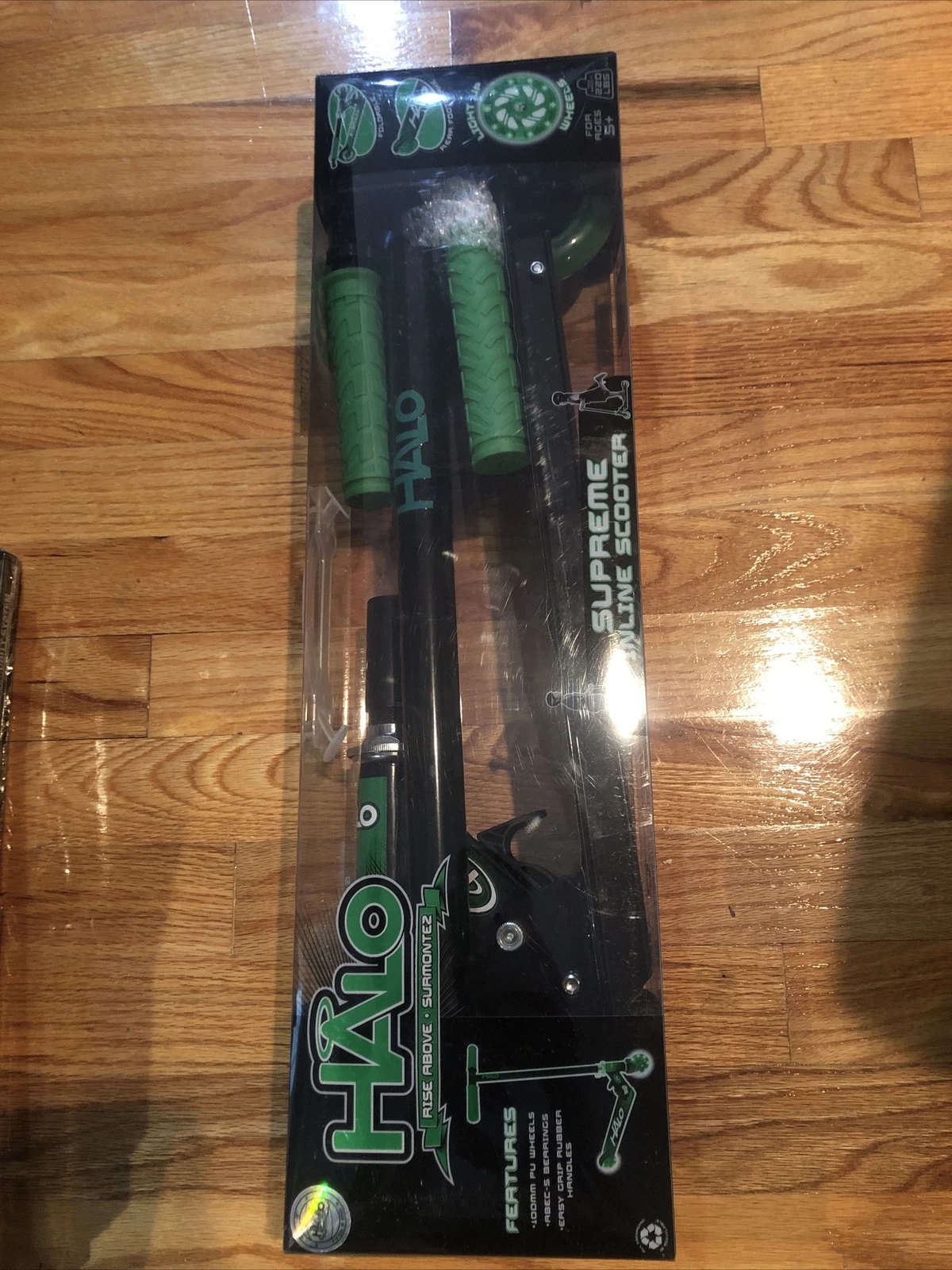 Trottinette pliante Halo   Supreme Inline verte neuve âge 5+ R 12/26