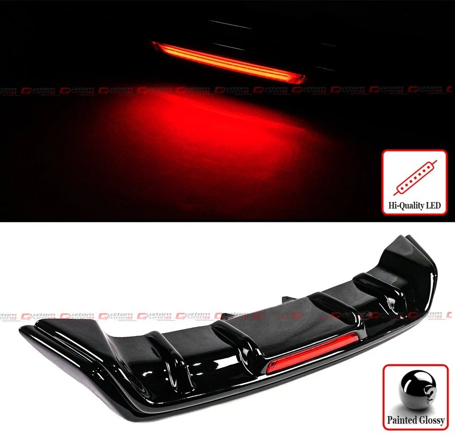 Difusor de parachoques trasero LED negro brillante para Lexus RC300 RC350 F-Sport CTM V2 15-18 Foto 4 de 4