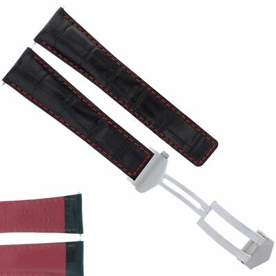 22MM LEATHER STRAP BAND CLASP FOR TAG HEUER