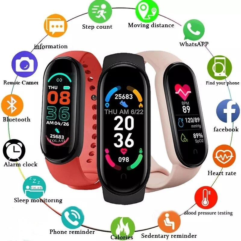 Bluetooth Smartwatch Fitness Tracker Sport Watch Strap Xiaomi Huawei Samsung---