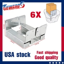 TIEWARDS ABA66Z ZMAX Galvanized 14-Gauge 6x6 Adjustable Post Base 6-per Box NEW