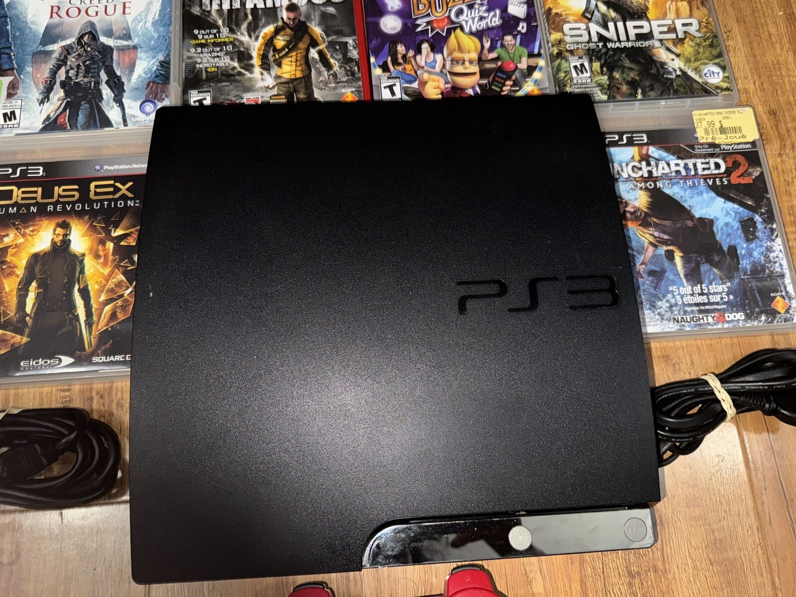 Sony PlayStation 3 Slim 120GB Console PS3 CECH2001B W/CONTROLLER AND 6