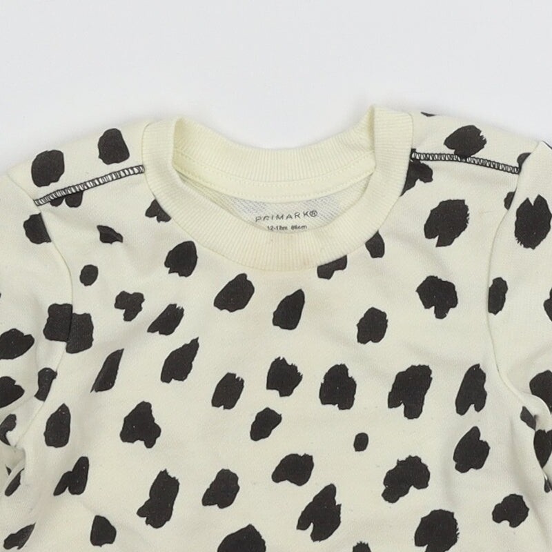 Primark Baby Ivory Animal Print Cotton Blend Jumper Size 12-18 Months Pullove image 7