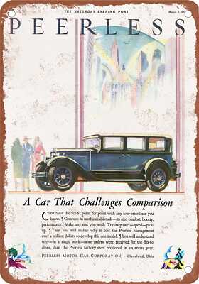 METAL SIGN - 1929 Peerless Vintage Ad 02 - Old Retro Rusty Look