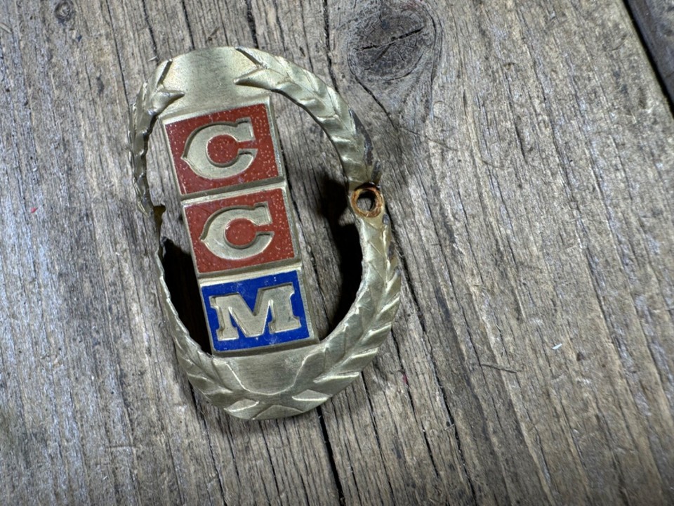 Vintage antique bike bicycle CCM head badge crest emblem sign headbadge