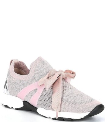 Carvela Women's Lament Sparkle Fabric Sneakers Nude 9.5 M US