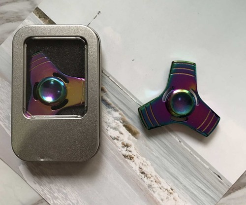 Hand 3 SIDE FIDGET Spinner Ball Desk Toy EDC ADHD Stuffer Stocking Focus RAINBOW - Picture 12 of 24