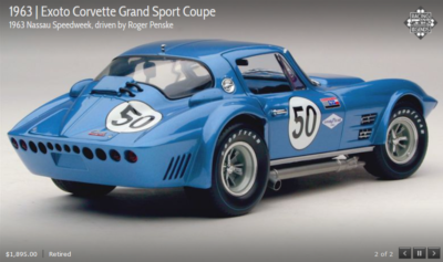 特価 exoto (1/18) コルベット Grand Sports Coupe 1/18 Exoto Chevrolet Corvette GRAND SPORT Coupe blue 1963