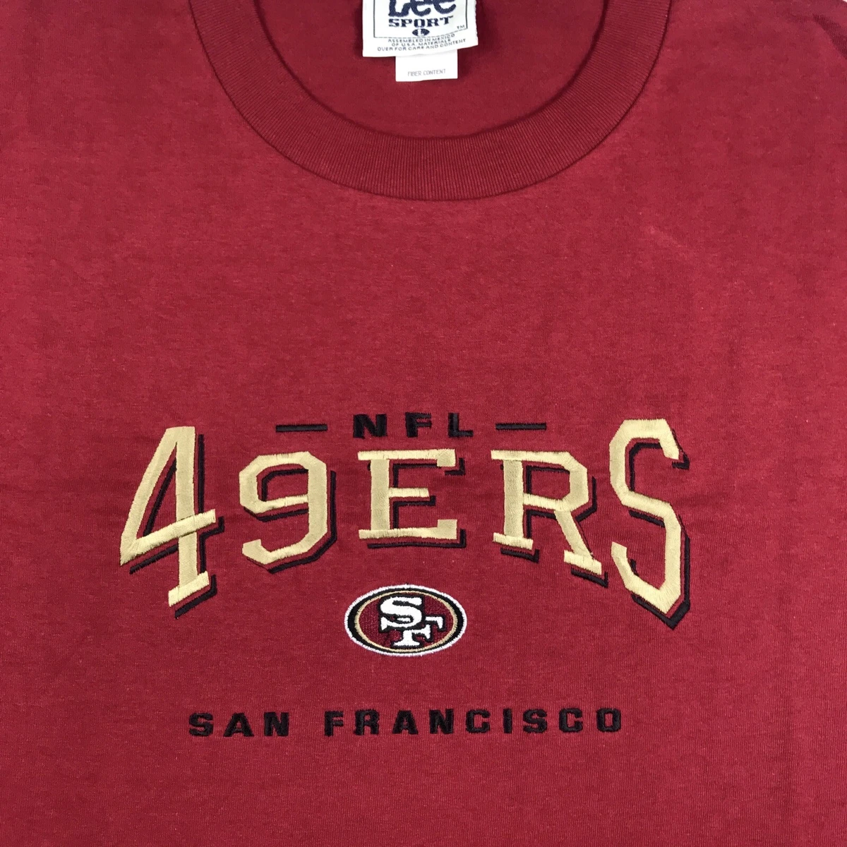 NOS vintage 90s SAN FRANCISCO 49ERS EMBROIDERED T-Shirt LARGE/XL nfl  football