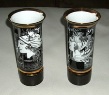 2 versch. Hollohaza Porzellan Vasen - Endre Szazs Design - 19,5 cm + 20 cm