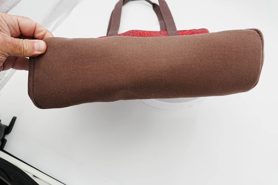 Pendleton Wool & Canvas Tote Bag Brown Red Southwest Pattern Leather Trim - Image 4 of 4