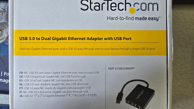 StarTech USB32000SPT 2-Port Gigabit Ethernet Adapter w/ USB 3.0 Pass-Through