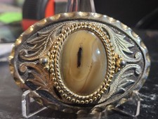 Stone Gold  Silver Tone Centerpiece Western Belt Buckle B165