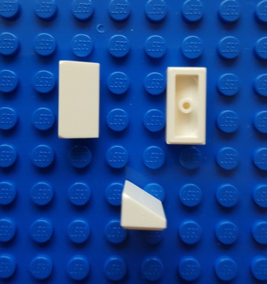 10x Lego Dachstein - 1x2x2/3 - 30° - white (weiß) - 6550189 - 85984
