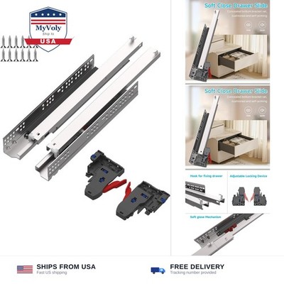 22 Inch 1 Pair Undermount Soft Close Drawer Slides Full Extension | Heavy Dut...