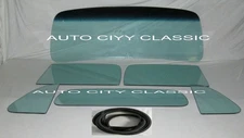 Glass Set Gasket w/Trim 1951 1952 Ford Pickup Windshield Vent Door Back Green