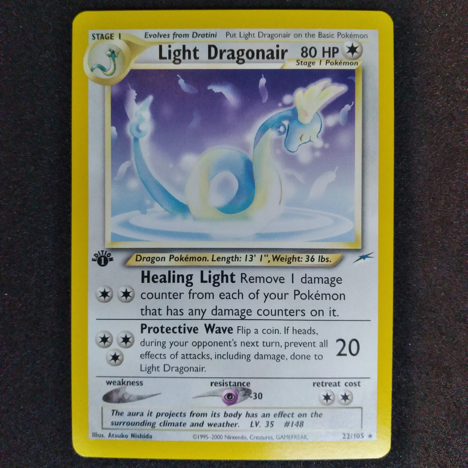 2002 Pokemon Neo Destiny 22 Light Dragonair 1st Edition