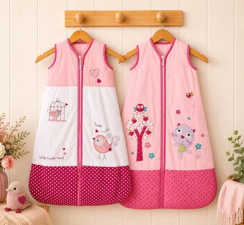 Kiddies Kaboosh Baby Girls Sleeping Bag 2.5 Tog 3-12 Months 2 designs