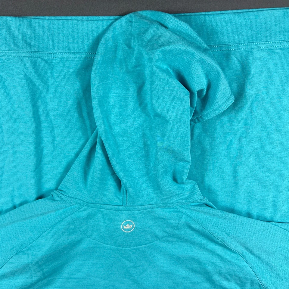 Peter Millar Golf Pullover Hoodie Crown Sport Pine Large SRFBD Blue MSRP $140 - Image 4 of 4