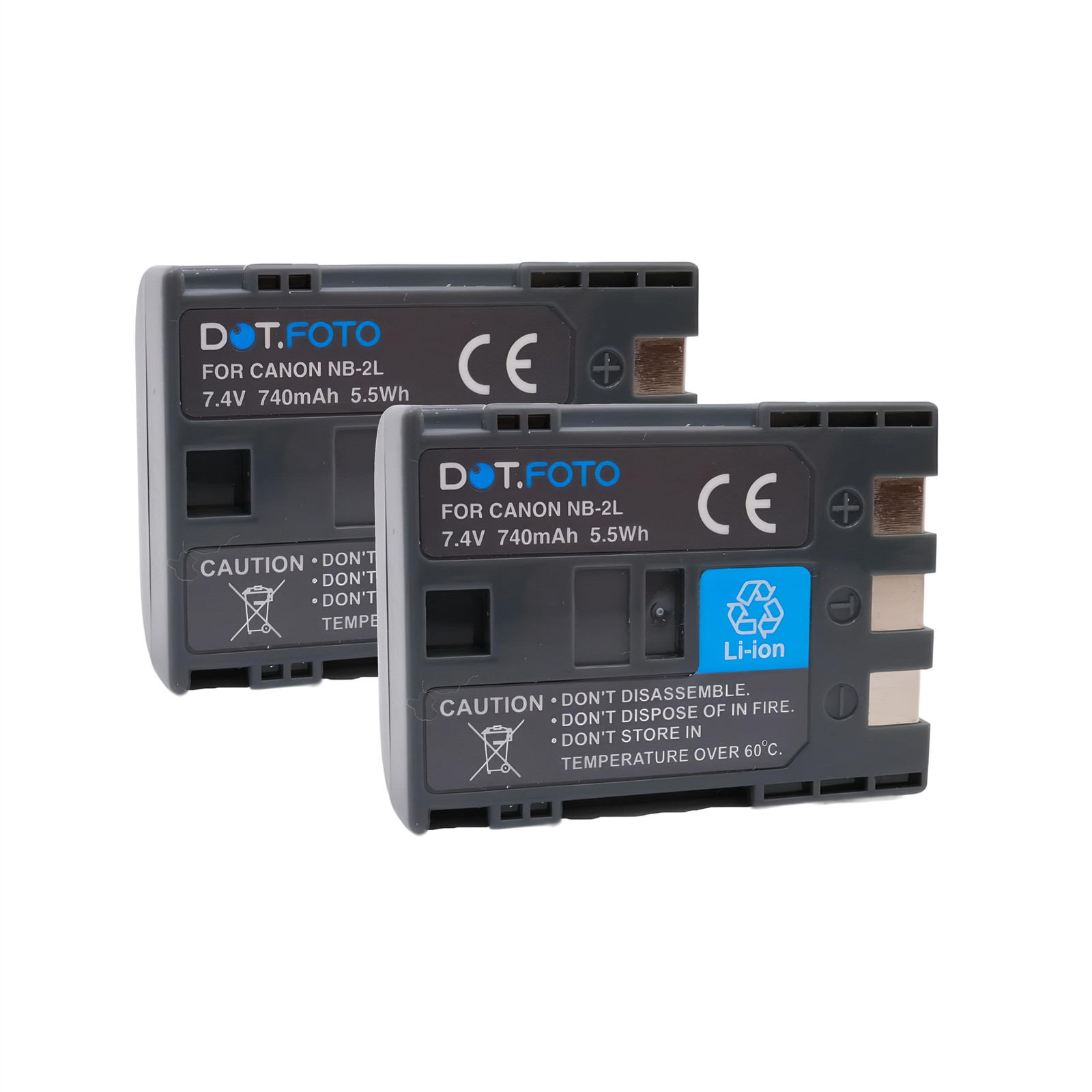2x NB-2L NB-2LH Battery for Canon EOS 350D 400D S30 S40 G7 / MV900 HV40 HF R10